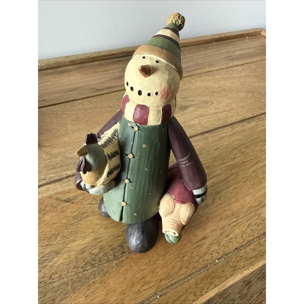 Williraye Studio "Winter Farm Fun" Snowman Chicken Pig Figurine WW2974 Retired